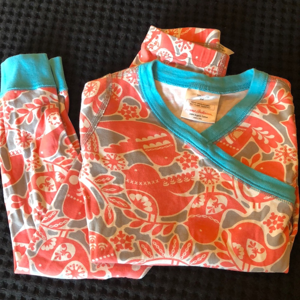 Hanna Andersson Peach Bird Pajamas 4